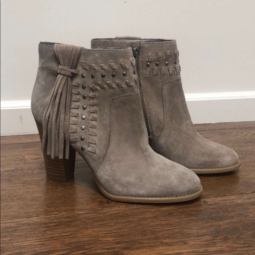 INC International Concepts beige suede booties